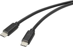 Kabel połączeniowy USB 2.0 USB-C ™ Renkforce z powierzchnią antybakteryjną 2 m czarny Kabel USB Renkforce RF-4716842, USB 2.0, Złącze męskie USB-C®, 2.00 m