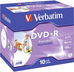 Pudełko Verbatim 16x DVD+R drukowalne 10 szt. DVD+R Verbatim 43508 10 szt.