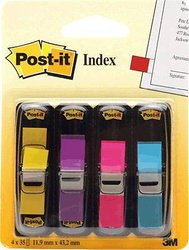 Post-it® Index Mini I683-4AB 12,7 x 43,7 mm cytrynowy / fioletowy / różowy / turkusowy zawartość 4  Znacznik strony Post-it 683-4AB 7000052572, 4 szt.