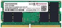 Transcend  Pamięć robocza do laptopów - zestaw  DDR5 16 GB 2 x 8 GB  4800 MHz 262pin SO-DIMM CL40 TS2GSA64V8E