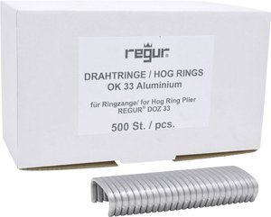 Regur OK 33 klipsy oczkowe alu-cynk  500 szt.  Regur  60722  Wymiary (D x S) 35 mm x 95 mm