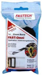 Taśma rzepowa do przyszycia element z pętelkami i haczykami (D x S) 1000 mm x 25 mm czarny FASTECH® 671-330-Bag 1 m