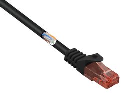 Kabel LAN Renkforce RF-5042664, 1 szt., RJ45, CAT 6, U/UTP, 0.15 m, czarny