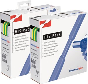 Rurka termokurczliwa bez kleju HellermannTyton HIS-PACK-25.4/12.7-PO-X-GNYE 300-32547, 2:1, od 25.40 mm do 12.70 mm, 5 m