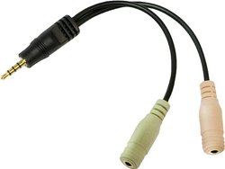 LogiLink CA0021  Jack Audio Przejściówka, adapter [1x złącze męskie jack 3,5 mm - 2x złącze żeńskie jack 3,5 mm] czarny