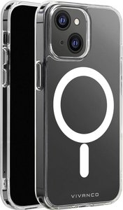 Vivanco Mag Steady Futerał backcase Apple iPhone 13 Mini przeźroczysty Ładowarka indukcyjna, Odporny na wstrząsy