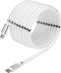 Kabel połączeniowy USB Renkforce [1x wtyk USB C - 1x wtyk USB C] 1,00 m biały magnetyczny Kabel USB Renkforce, USB 2.0, Złącze męskie USB-C®, Złącze męskie USB-C®, 1.00 m