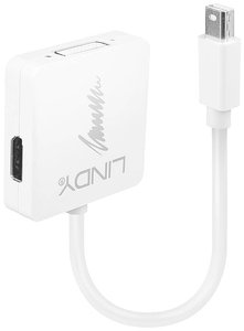 Konwerter Mini DisplayPort, DisplayPort, DVI, HDMI LINDY 41039, [1x złącze męskie Mini DisplayPort - 3x złącze żeńskie DisplayPort, złącze żeńskie DVI 29-pin, złącze żeńskie HDMI]