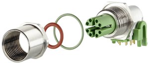 Gniazdo do PCB M12, kodowanie X, 8-stykowe, IP67, kątowe 90°, maks. grubość ścianki 5 mm, w pojedynczych częściach Gniazdo PCB Metz Connect MMT471A315-0005 MMT471A315-0005, piny: 8, 1 szt.
