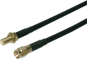 Kabel przedłużający anteny WiFi Digitus DB-560200-050-S, [1x złącze męskie RP-SMA - 1x złącze żeńskie RP-SMA], 5.00 m, czarny