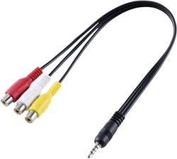 SpeaKa Professional SP-8433716  AV Audio, Video Przejściówka, adapter [1x złącze męskie jack 3,5 mm - 3x złącze żeńskie RCA/cinch] czarny