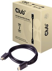 Kabel Ultra High Speed HDMI™ 10K 120Hz 48Gbps 26AWG wtyk/wtyk 3 m Kabel HDMI club3D CAC-1373, trudnopalny, 3.00 m