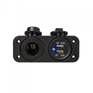 Gniazdo DIN + podwójne gniazdo USB ProPlus 450460  12 - 24 V/DC