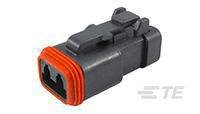 Obudowa złącza pin żeńskiego na kabel TE Connectivity DT06-2S-CE05, wire-to-wire, piny: 2, 1 szt.