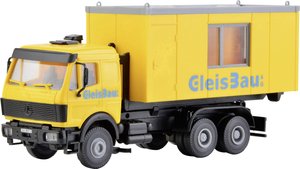H0 Mercedes Benz Nadwozie wymienne LP z kontenerem do budowy torów Model ciężarówki Kibri 16310 H0 Mercedes Benz