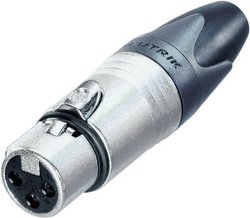 Złącze męskie XLR NC3FXX Neutrik NC3FXX złącze żeńskie proste Ilość styków: 3  srebrny 1 szt.