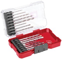 Einhell M-CASE 16 szt. Zestaw wierteł, wiertło do drewna, wiertło do kamienia i wiertło do metalu z trzonkiem E 6.3, w zestawie pudełko do przechowywania Zestaw wierteł  16 szt. Einhell  108953