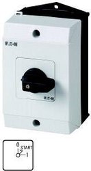 Przełącznik fazy pomocniczej, styki: 3, 20 A, płyta czołowa: 0 start-1, 45°, chwilowy/zatrzaskiwany, montaż powierzchniowy Przełącznik fazy, pomocniczy Eaton T0-2-15120/I1     1 szt.