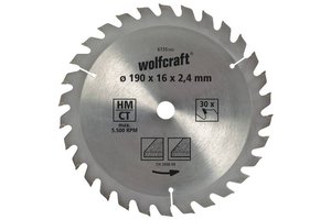 Tarcza tnąca z węglików spiekanych Wolfcraft  190 x 16 mm 1 szt.