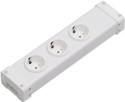 Moduł listwy zasilającej Ehmann Vario Combi, 3-gniazdowy, bez wyłącznika, 3600 W, biały