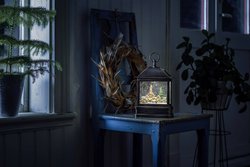 Konstsmide 4350-000 Latarnia LED Kościół ciepła biel LED mosiądz  możliwość wyboru zasilania, wypełniany wodą, Timer, ośnieżony