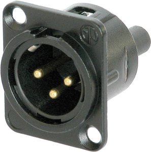 Złącze męskie XLR NC3MD-S-B-1 Neutrik NC3MD-S-B-1 złącze męskie z kołnierzem, wyjście proste Ilość styków: 3  czarny 1 szt.