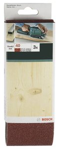 Zestaw 3 szt. Zestaw taśm szlifierskich do szlifierek taśmowych, wysokiej jakości, czerwone, K = 40 Papier ścierny pas Bosch Accessories  2609256216 533 mm 3 szt.