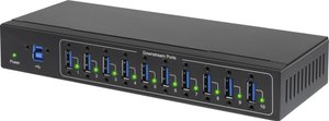 Hub USB 3.2 Gen 1 (USB 3.0) Renkforce  10 Portów  czarny