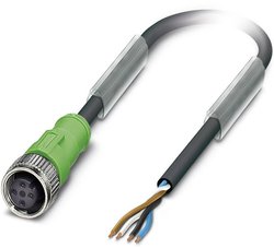Kabel do czujników/elementów wykonawczych Phoenix Contact SAC-4P-10,0-PVC/M12FS BK 1515743, Kabel, otwarte końcówki, 1 szt.