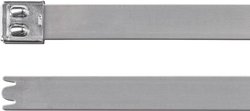 Opaska kablowa ze stali nierdzewnej do podwójnego wiązania 838x12.3 mm, z zamknięciem kulkowym Opaska kablowa HellermannTyton MBT33XHD-SS316-ML 111-01308, stal nierdzewna V4A, 1 szt.