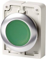 Przycisk Eaton M30C-FDL-G płaski, okrągły, chromowany zielony   1 szt.