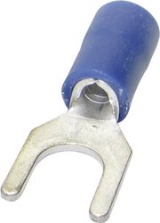 TRU COMPONENTS 1582986 Złącze widełkowe 1.50 mm² 2.50 mm² Ø otworu=6.40 mm Izolowane częściowo niebieski 1 szt.