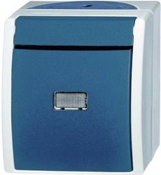 Przełącznik schodowy Busch-Jaeger Ocean, natynkowy 2601/6 WGL-53, niebieski, zielony 1 szt.