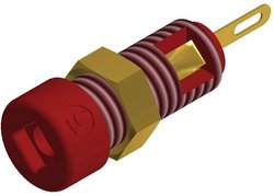 Gniazdo montażowe, miniaturowe SKS Hirschmann CO MBI 1 Au,2mm, czerwone