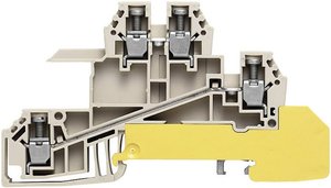Zaciski szeregowe rozdzielające WDL 2.5 S do szyn 10 x 3 mm Weidmüller WDL 2.5/S/L/L/PE 1031100000-1 1 szt.