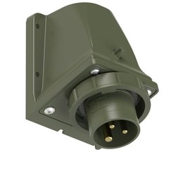 Wtyczka urządzenia naściennego CEE 16A 3p 6h IP67 brązowo-zielona Gniazdo naścienne CEE PC Electric 5132-6k.u 16 A