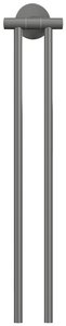 tesa® Wieszak na ręcznik MOON GREY, 2 ramiona, matowy szary, bez wiercenia, z klejem - 84 mm x 50 mm x 456 mm  tesa MOON GREY 2 wieszaki na ręczniki klej metal