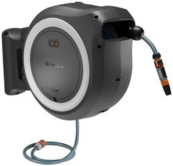 GARDENA akumulatorowy pojemnik na wąż ścienny PowerRoll XL gotowy do użycia, wąż 35 m, biały, kompletny zestaw z akumulatorem Skrzynka z wężem ściennym akumulatora GARDENA Power Roll XL 18642-20, 35 m