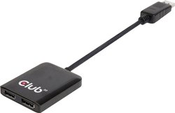 Przejściówka, adapter DisplayPort club3D CSV-6200 CSV-6200, [1x złącze męskie DisplayPort, złącze żeńskie Micro-B USB 3.2 Gen 1 (USB 3.0) - 2x złącze żeńskie DisplayPort]