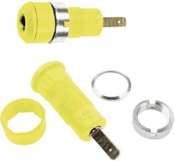 Gniazdo laboratoryjne Złącze żeńskie do wbudowania pionowego Średnica pinu: 2 mm żółty Stäubli SLB2-F2,8 1 szt.