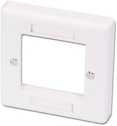 Ramka do gniazda ściennego 86x86mm UK na 2 moduły zatrzaskowe i przedłużacze AV LINDY 60541  Osłona 1-krotny biały 1 szt.