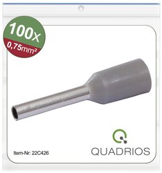Końcówka rurkowa Quadrios 22C426 22C426, Izolowane częściowo, 0.75 mm², 1 zest.