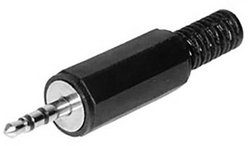 Złącze męskie jack 2,5 mm TRU COMPONENTS 1559800, CuZn, niklowany, złącze męskie proste, 1 szt.