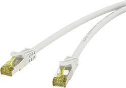 Kabel LAN Renkforce RF-4149858, 1 szt., RJ45, CAT 6a (CAT 7), S/FTP, 0.25 m, szary