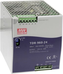 Zasilacz na szynę DIN Mean Well TDR-960-48, 48 V/DC, 20 A, 960 W