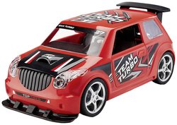 Samochód rajdowy pierwszej konstrukcji z napędem pull-back, czerwony Zestawy samochodowe Revell First-Construction Rallye Car 00910 1:20