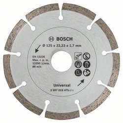 Diamentowa tarcza tnąca 125 mm do materiałów budowlanych Tarcza diamentowa, segmentowa TS Bosch, 125 mm