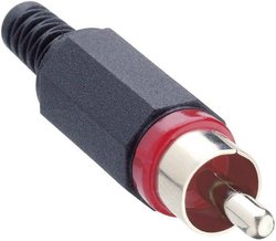 Wtyk cinch Lumberg XSTO 1, z odgietką, czerwony