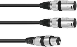 Przejściówka Omnitronic 30225205 [1x złącze żeńskie XLR 3 pin - 2x złącze męskie XLR 3 pin] 1.50 m