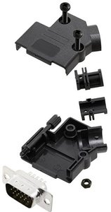 Zestaw listew męskich D-Sub TRU COMPONENTS TCD45PKP09HDP15K 7708560, rzędy: 3, styki: 15, 45 °, 1 szt.